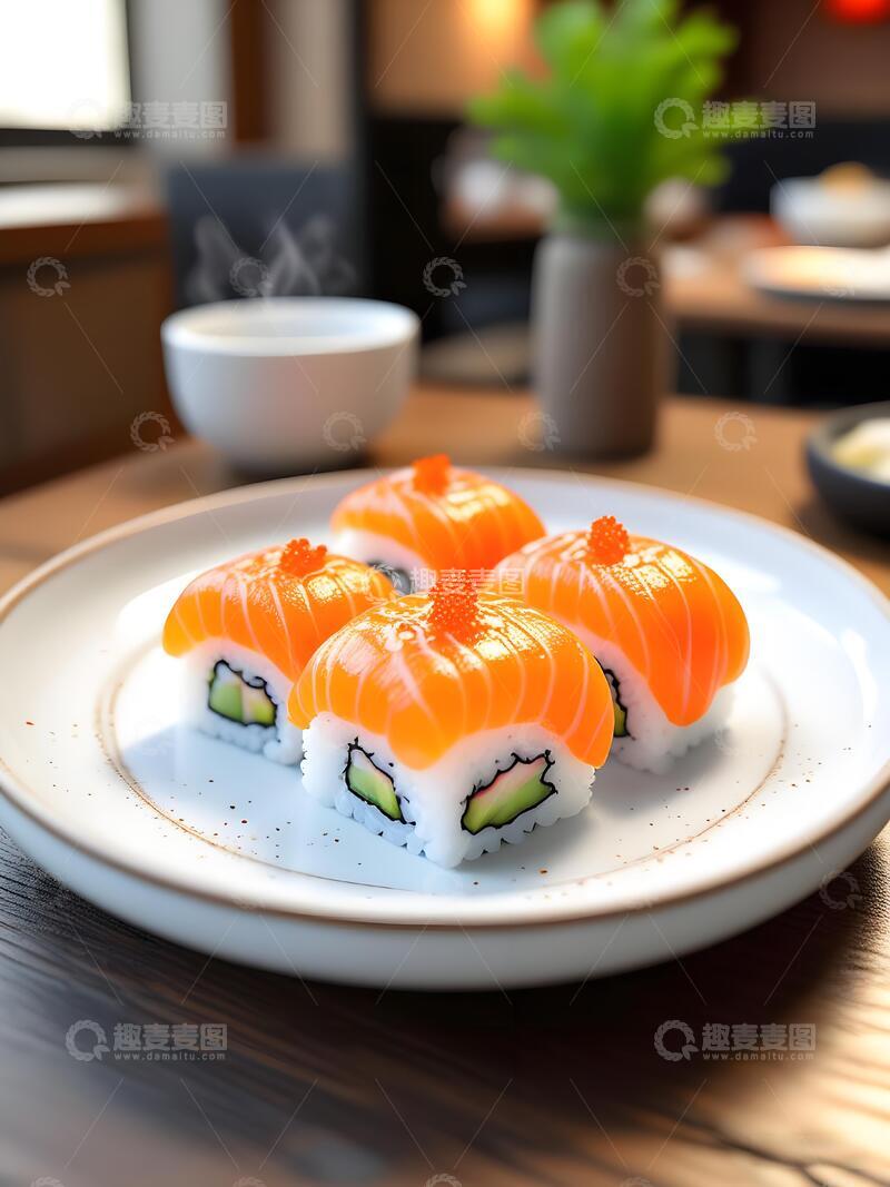 高清大图下载【趣麦麦图】创意杂志海鲜美食日料三文鱼寿司摄影3