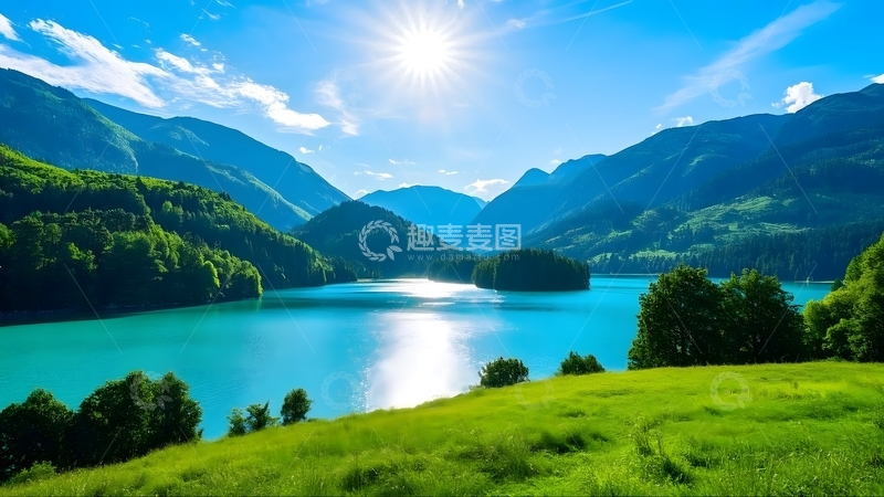 高清大图下载【趣麦麦图】宁静的湖泊自然风光图像