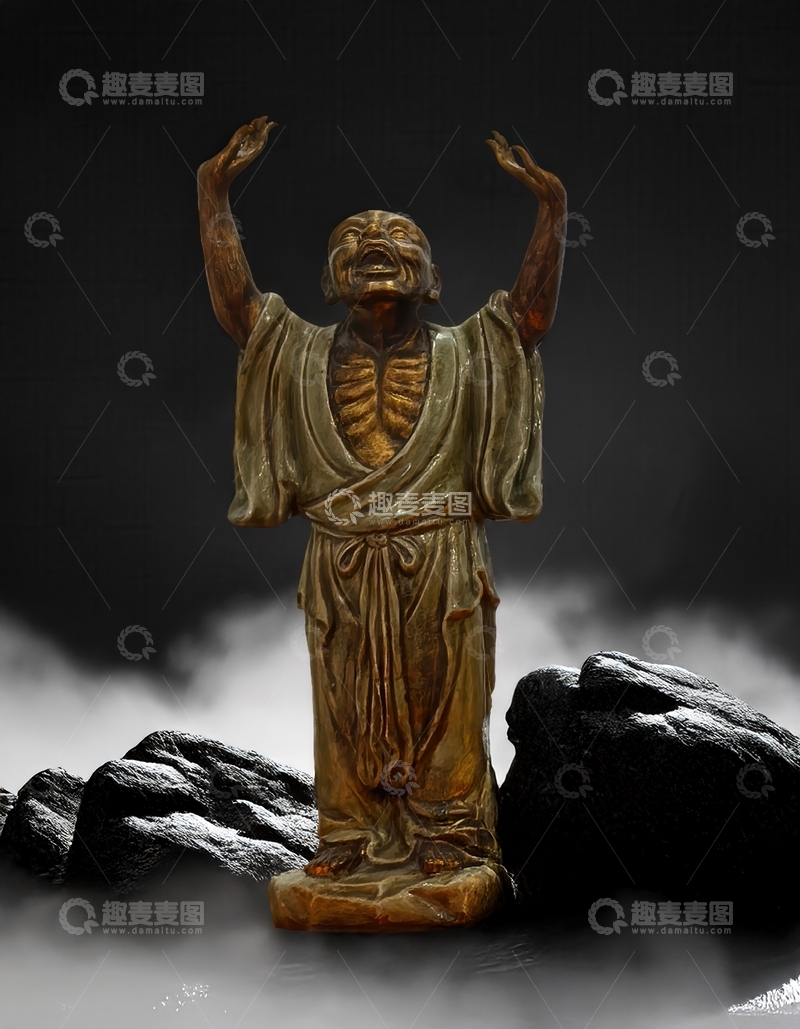 高清大图下载【趣麦麦图】祈愿罗汉雕塑