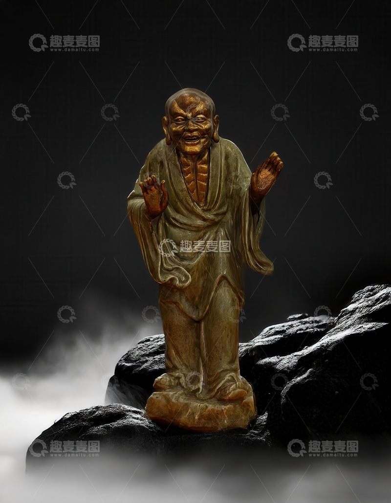 高清大图下载【趣麦麦图】笑言罗汉塑像