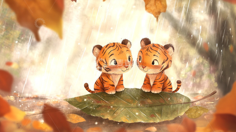 高清大图下载【趣麦麦图】背景插画素材-动物篇16