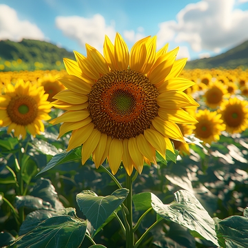 夏天盛开的向日葵花特写2