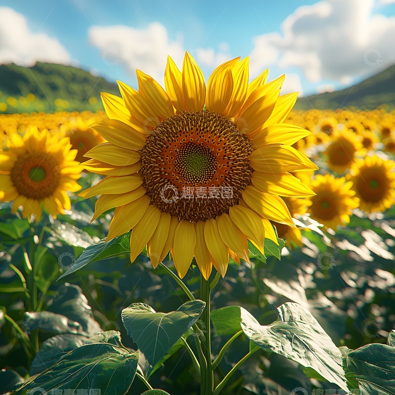 高清大图下载【趣麦麦图】夏天盛开的向日葵花特写2