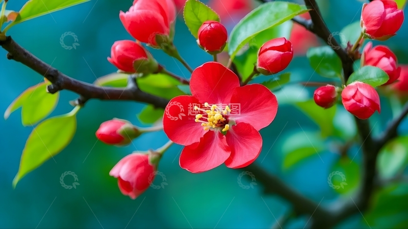 高清大图下载【趣麦麦图】春季红色桃花特写1