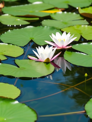 夏日盛开的荷花特写