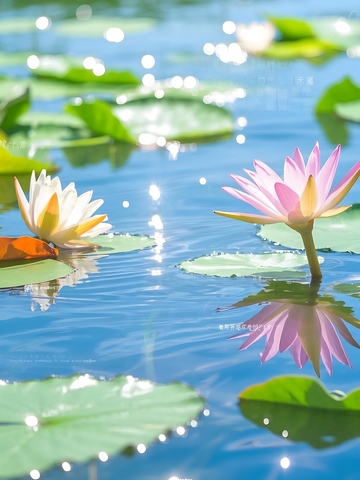 夏日盛开的荷花特写1