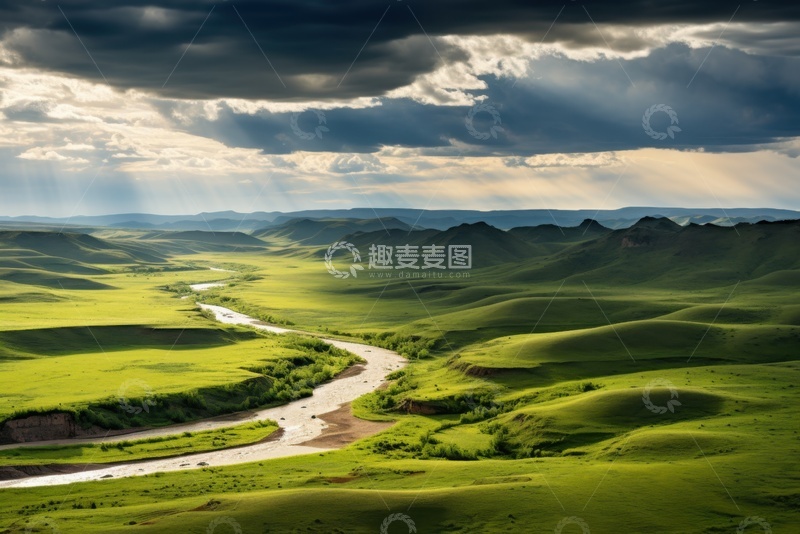 高清大图下载【趣麦麦图】草原河流自然美景