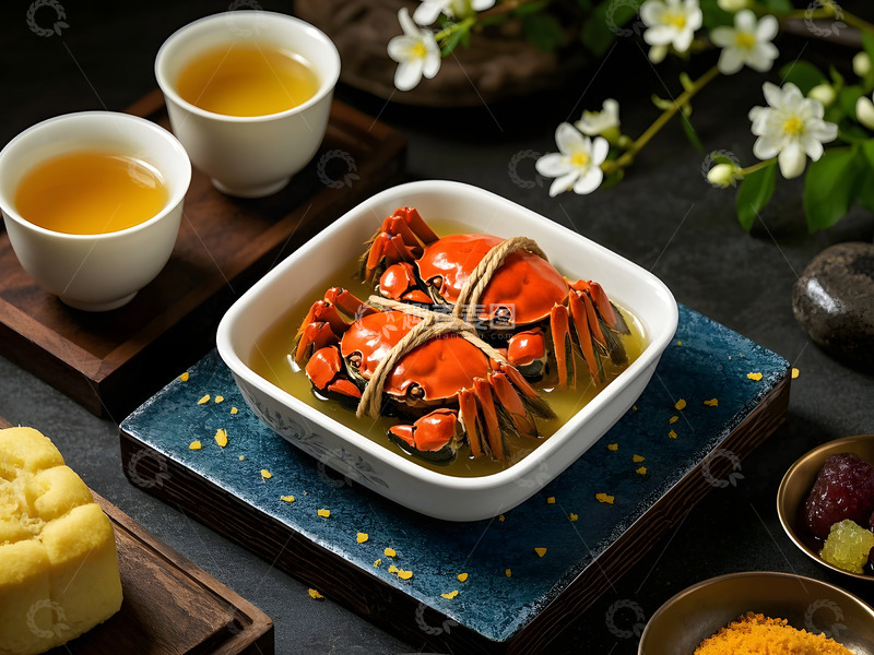 高清大图下载【趣麦麦图】花雕大闸蟹的美味摄影