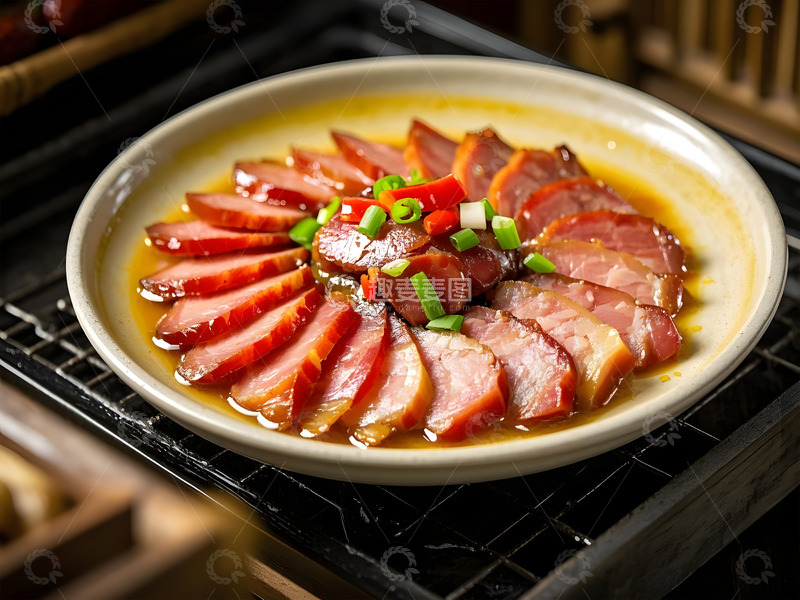 高清大图下载【趣麦麦图】传统腊味合蒸美味摄影