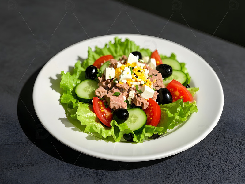 高清大图下载【趣麦麦图】清新美味的金枪鱼沙拉摄影