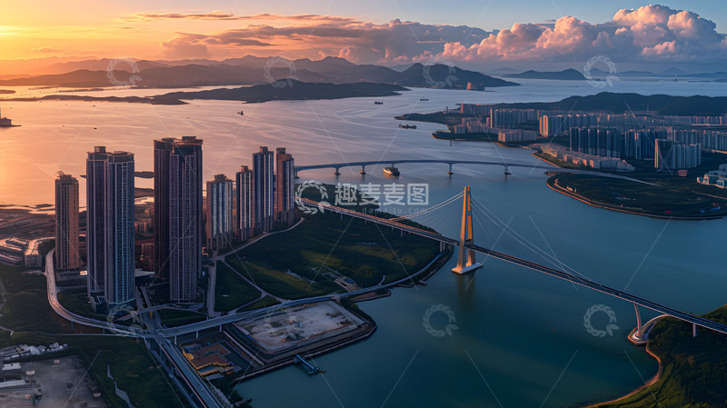 高清大图下载【趣麦麦图】河流与城市摄影