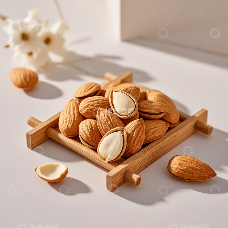 高清大图下载【趣麦麦图】传统中药苦杏仁2