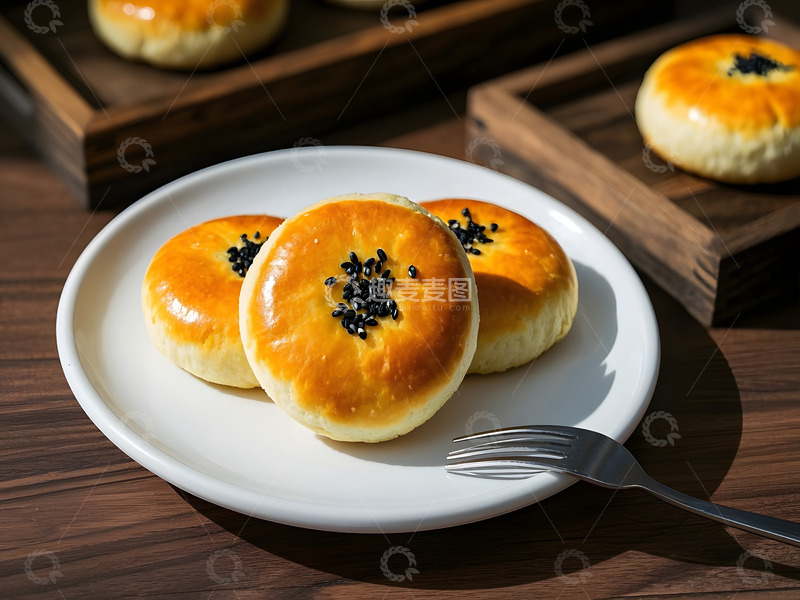 高清大图下载【趣麦麦图】松软老婆饼美味甜点摄影