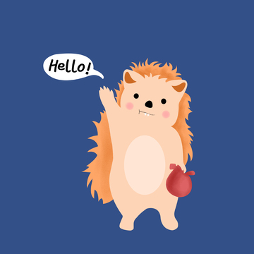 打招呼的小刺猬