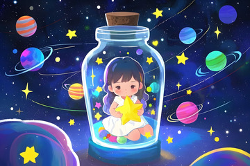 关爱自闭症儿童自闭插画