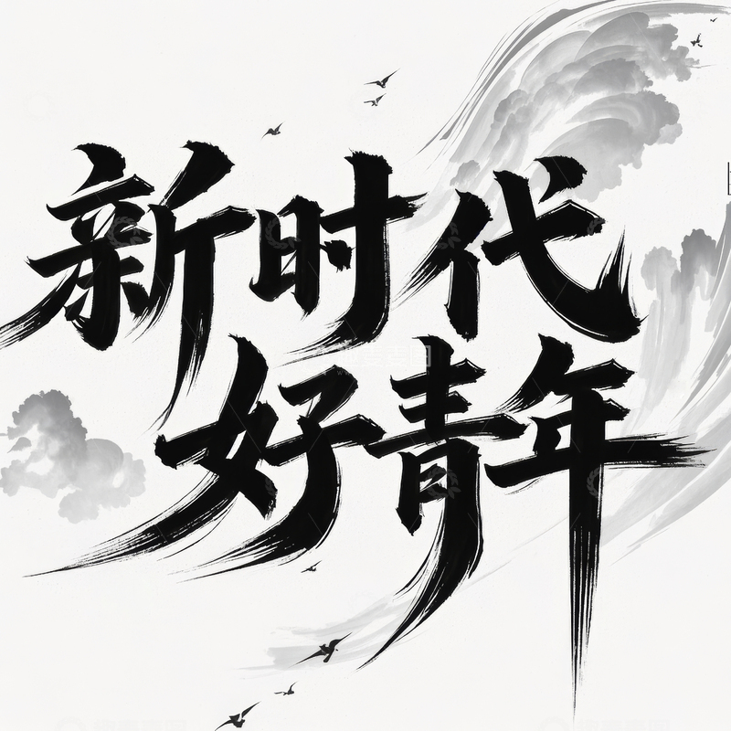 高清大图下载【趣麦麦图】五四青年节艺术字体设计17