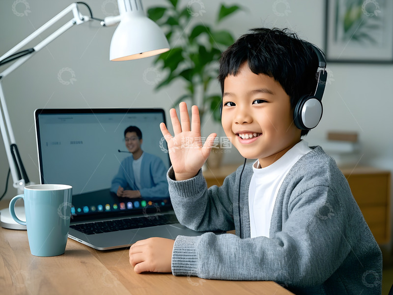 高清大图下载【趣麦麦图】在线学习的儿童摄影图
