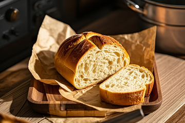 桌子上的面包切片特写1