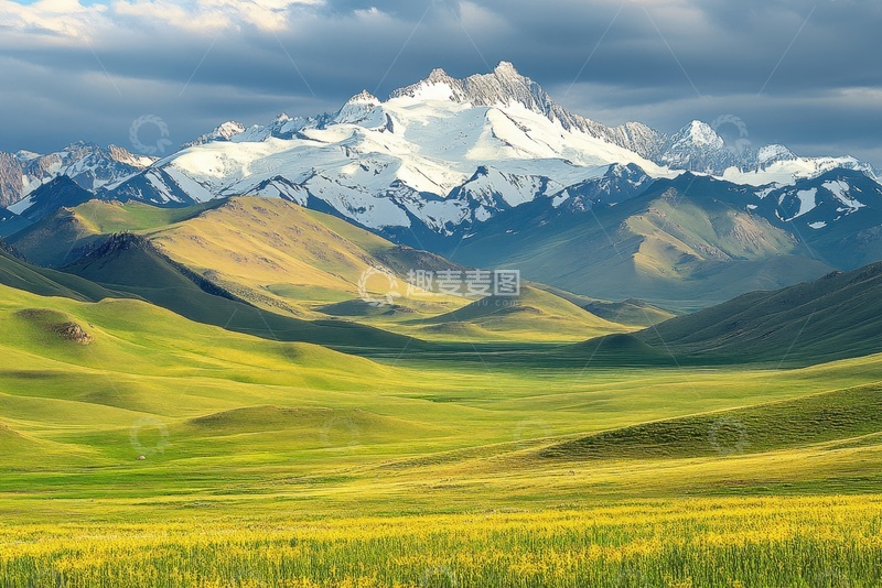 高清大图下载【趣麦麦图】雪山田野自然风景