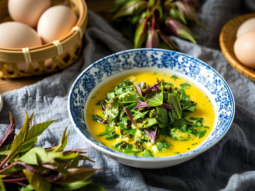 鲜香椿鸡蛋美食摄影图