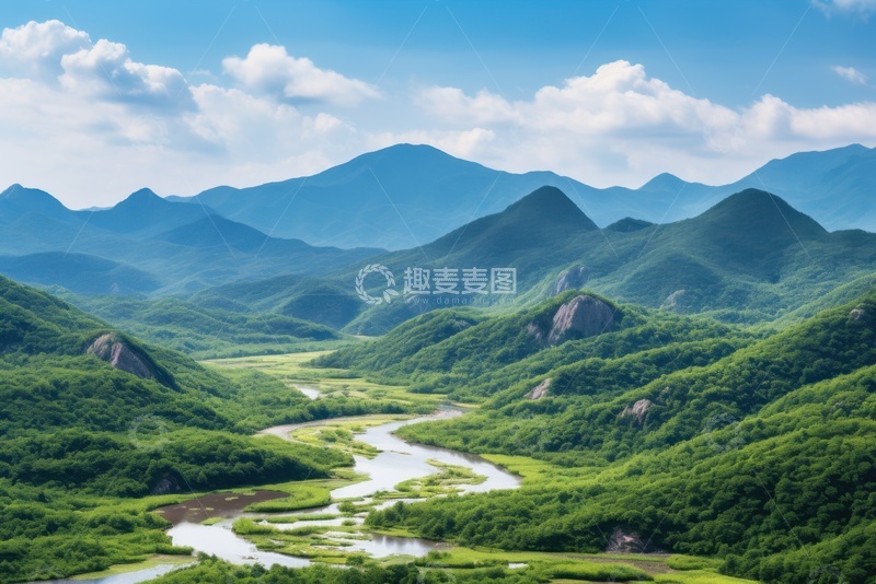 高清大图下载【趣麦麦图】高山河流树木自然美景