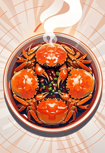 香辣大闸蟹素材