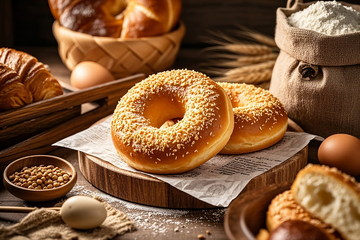 桌子上的面包特写1