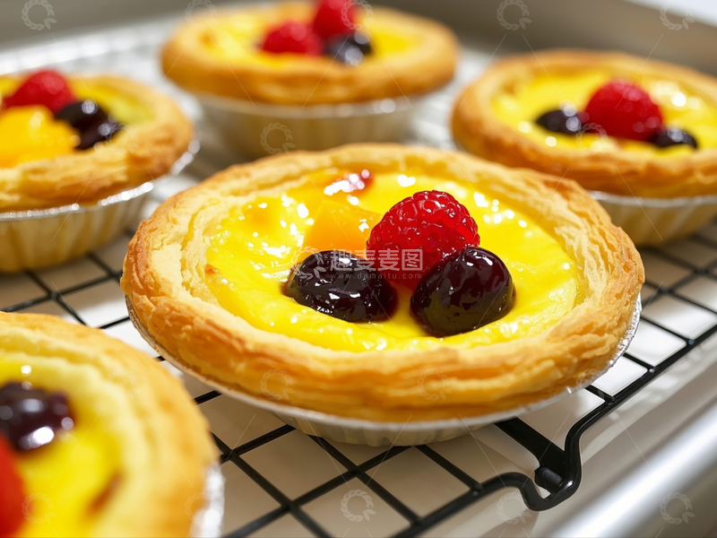 高清大图下载【趣麦麦图】美味的水果蛋挞1