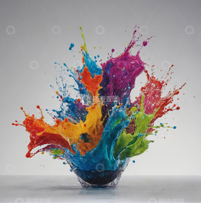 高清大图下载【趣麦麦图】彩色液体飞溅7