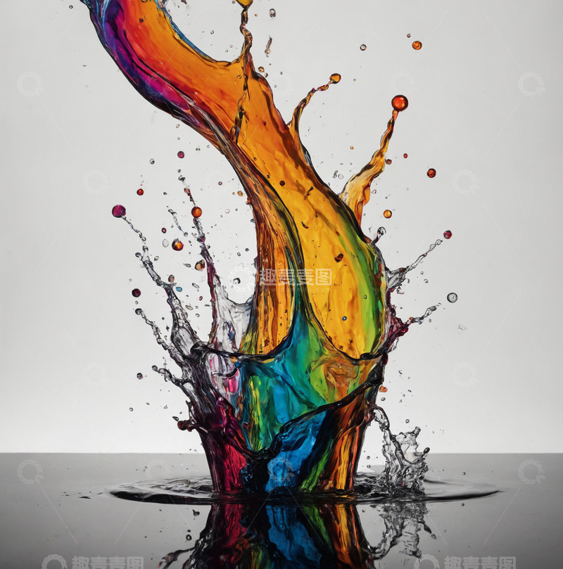高清大图下载【趣麦麦图】彩色液体飞溅14