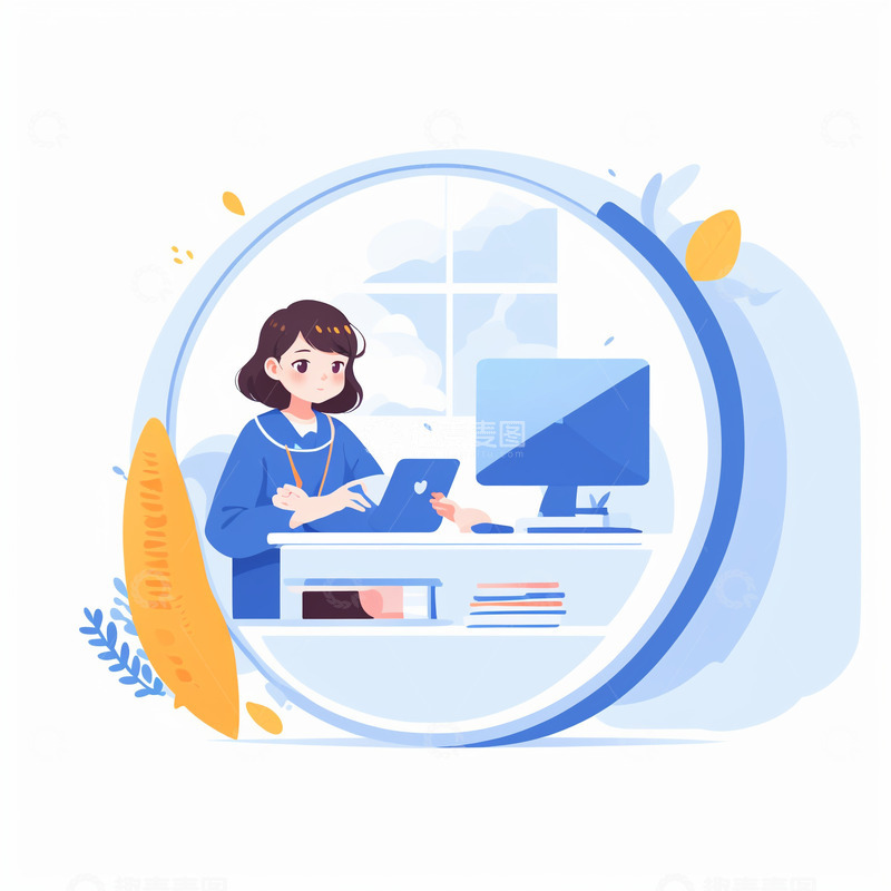 高清大图下载【趣麦麦图】扁平工作小人24