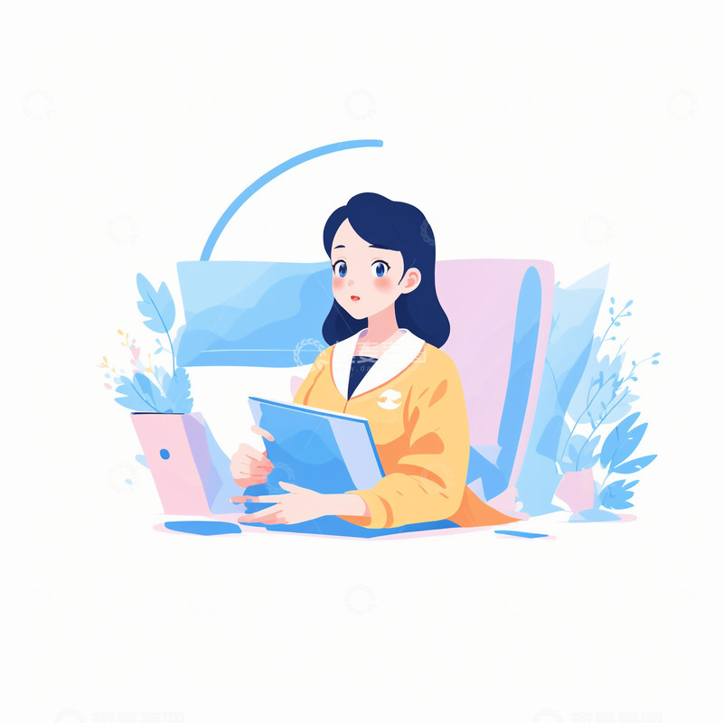 高清大图下载【趣麦麦图】扁平工作小人27