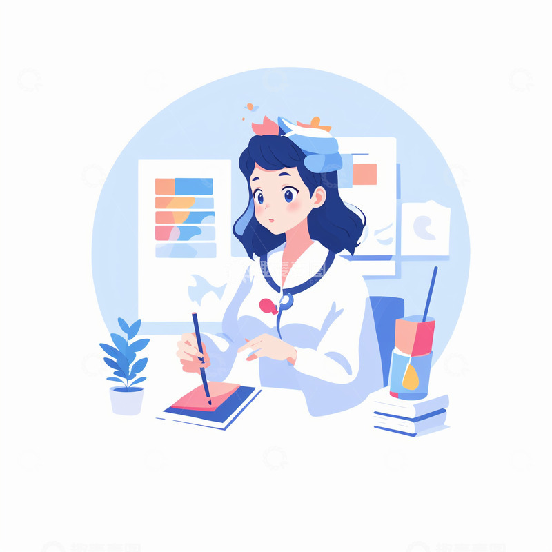 高清大图下载【趣麦麦图】扁平工作小人29