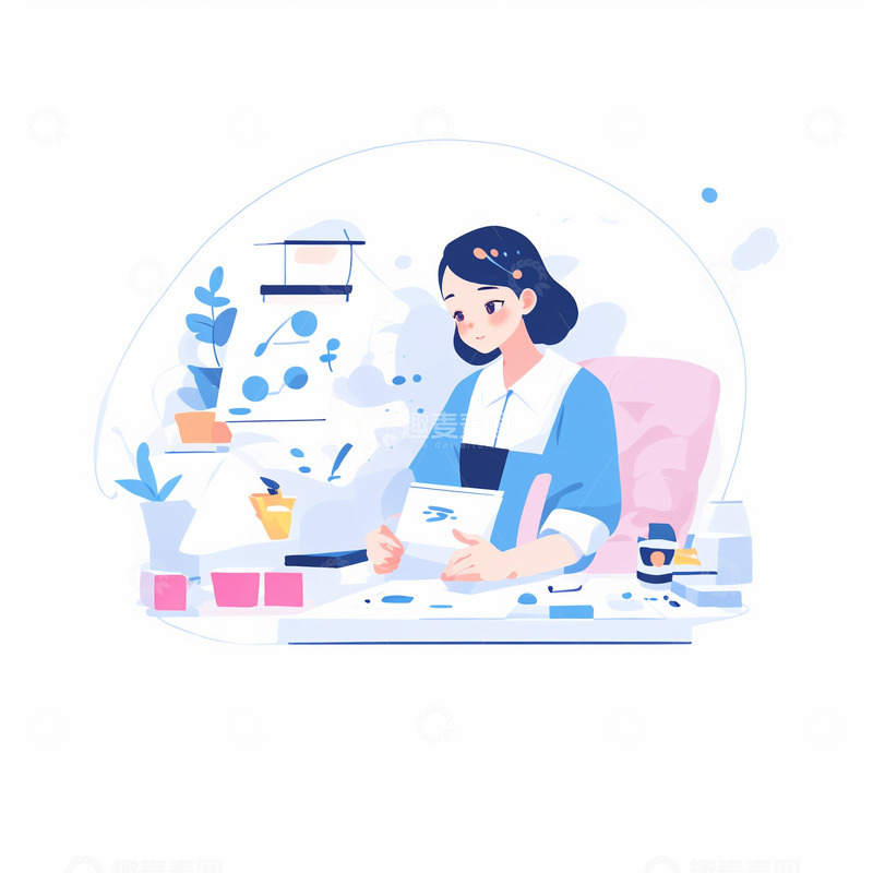 高清大图下载【趣麦麦图】扁平工作小人3