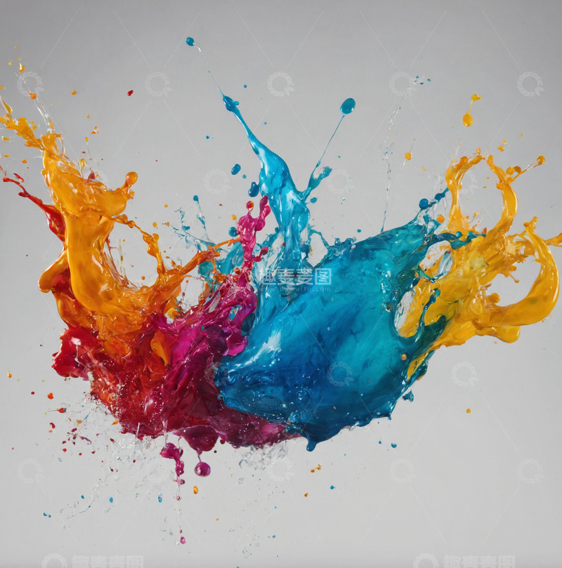 高清大图下载【趣麦麦图】彩色液体飞溅5