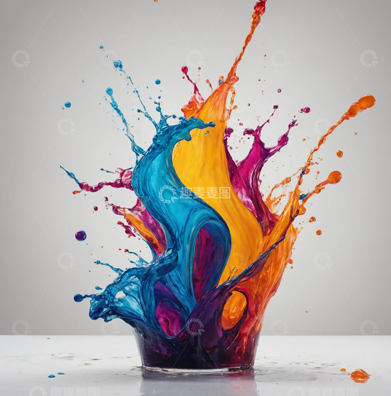 高清大图下载【趣麦麦图】彩色液体飞溅2