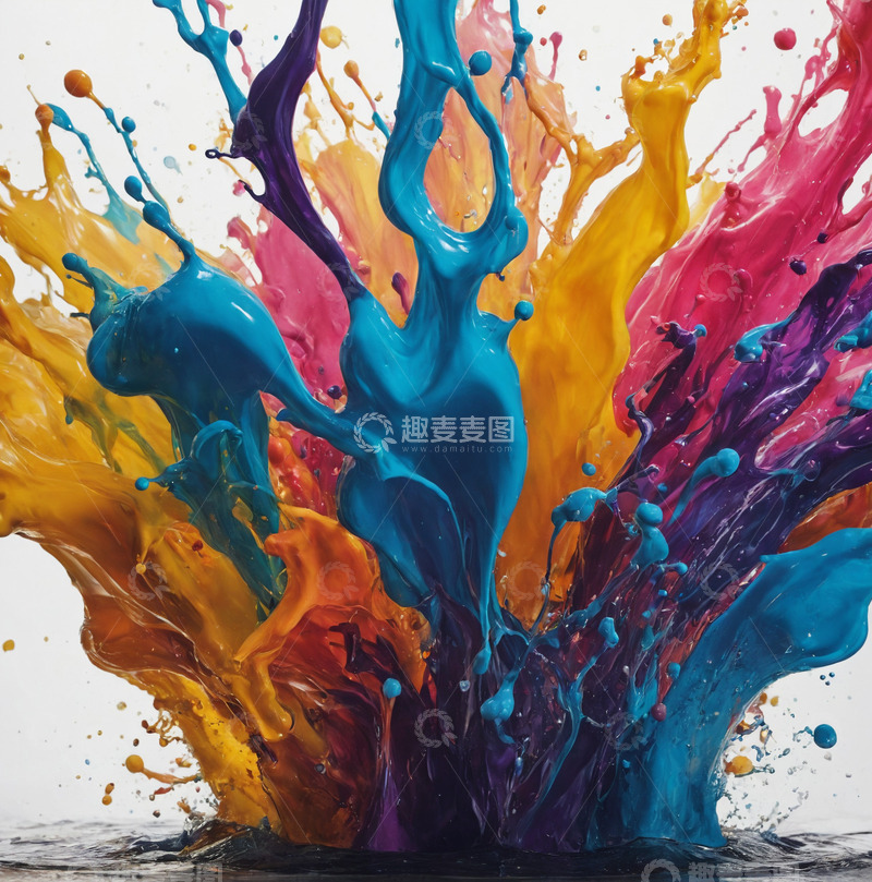 高清大图下载【趣麦麦图】彩色液体飞溅20
