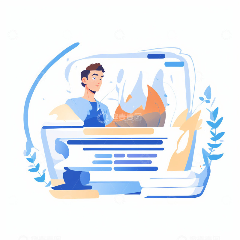 高清大图下载【趣麦麦图】扁平工作小人9