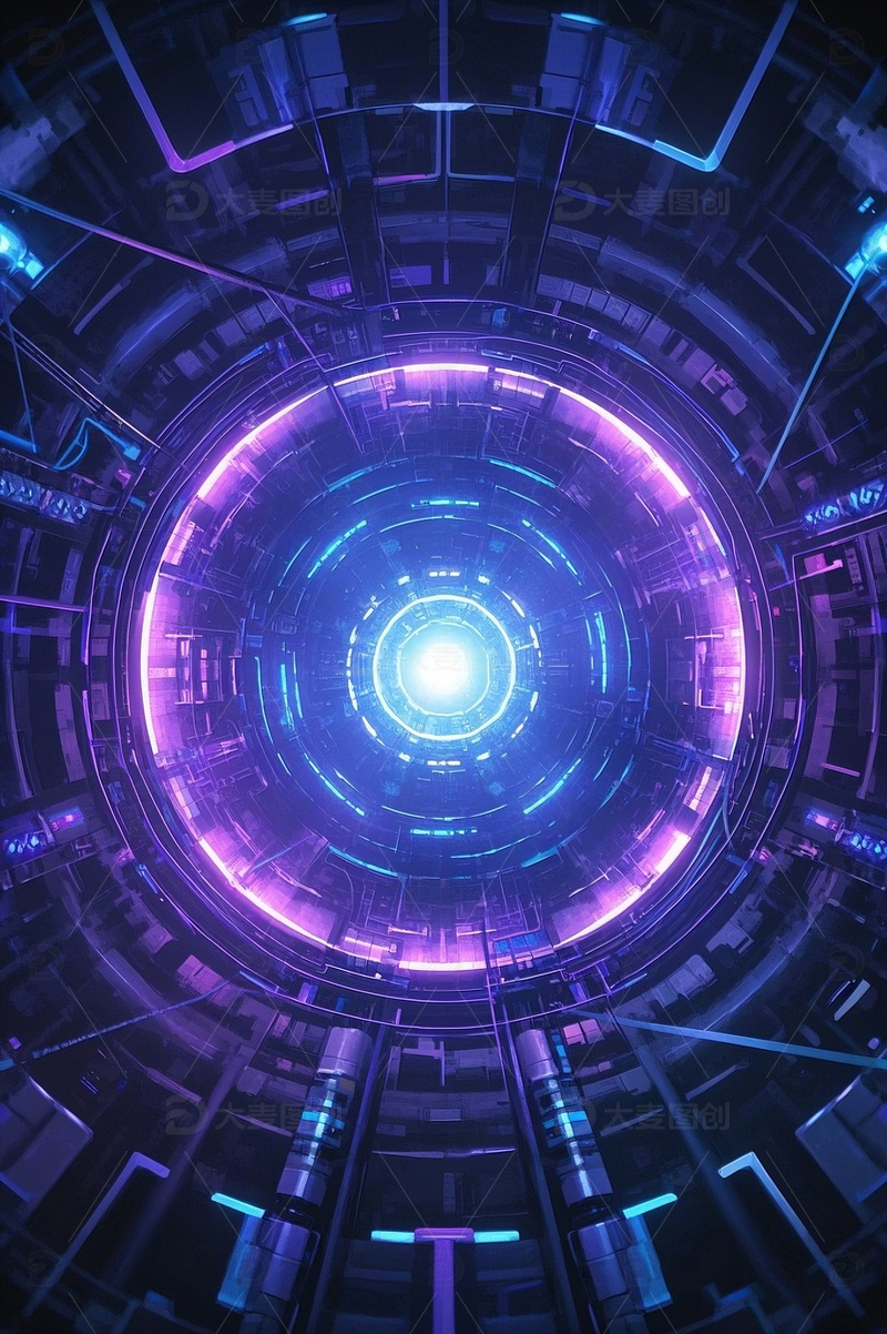 高清大图下载【趣麦麦图】科技风隧道背景7
