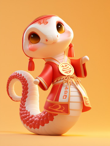 十二生肖蛇之中国风卡通