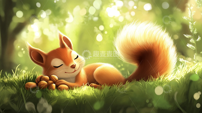 高清大图下载【趣麦麦图】背景插画素材-动物篇14