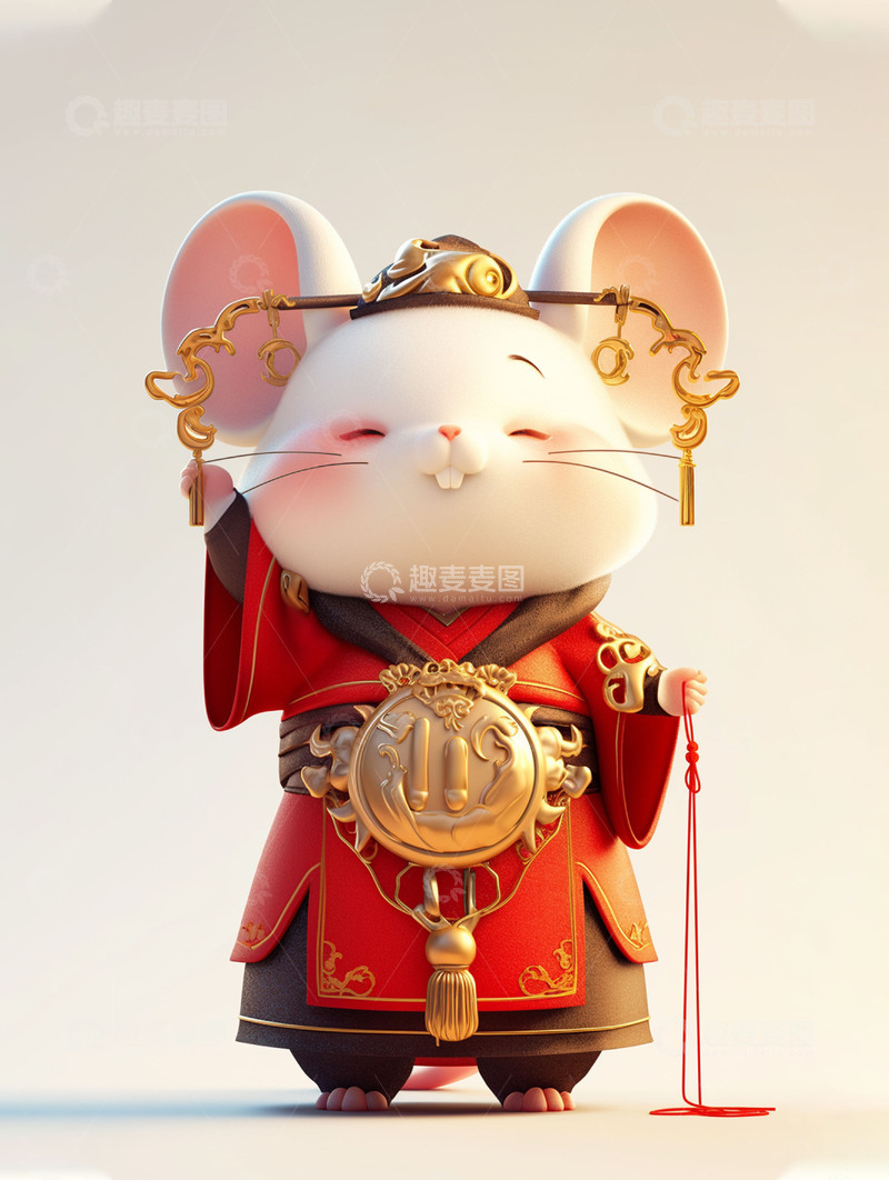 高清大图下载【趣麦麦图】十二生肖鼠之中国风卡通