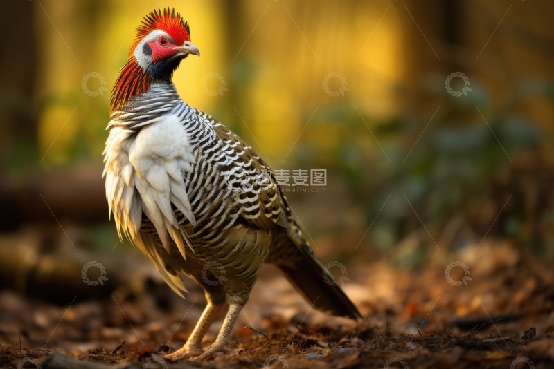 高清大图下载【趣麦麦图】山林里的一只野鸡
