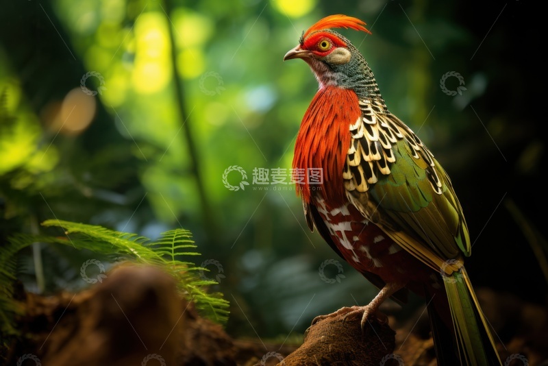 高清大图下载【趣麦麦图】森林里的山鸡