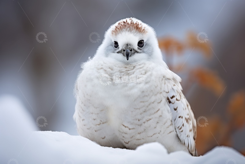 高清大图下载【趣麦麦图】呆萌的一只白色松鸡