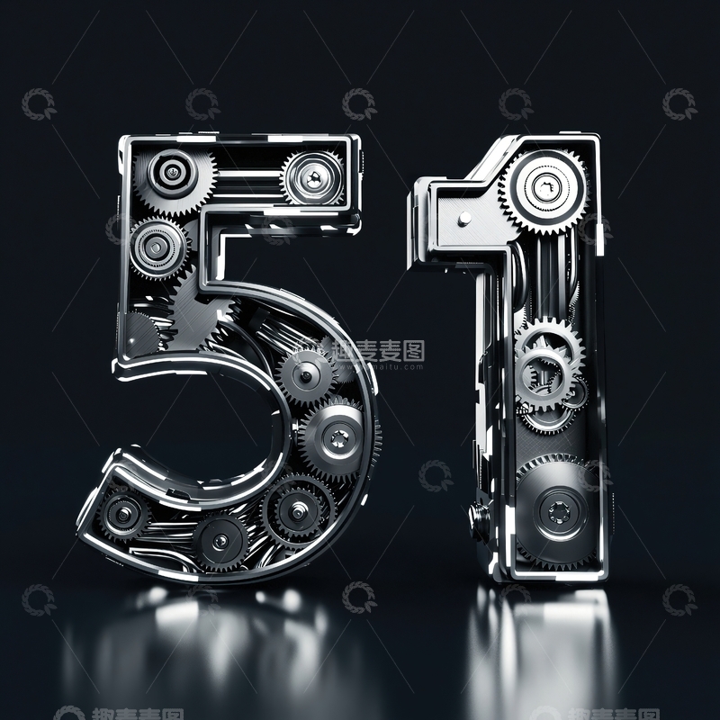 高清大图下载【趣麦麦图】劳动节3D立体数字51艺术字11