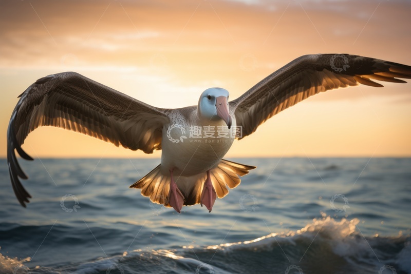 高清大图下载【趣麦麦图】大海上空飞行的信天翁