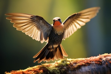 展翅的一只雀鸟