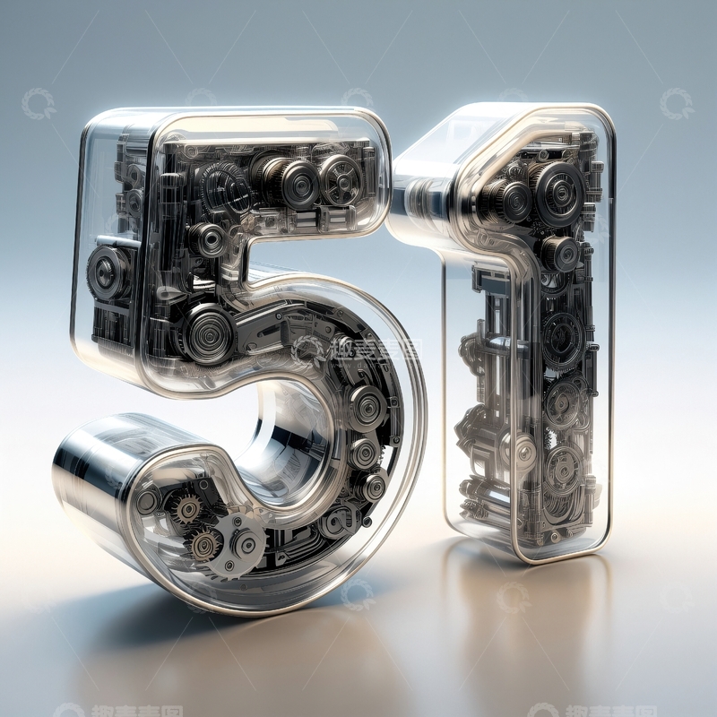 高清大图下载【趣麦麦图】劳动节3D立体数字51艺术字12