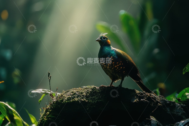 高清大图下载【趣麦麦图】站在石头上的野鸡1